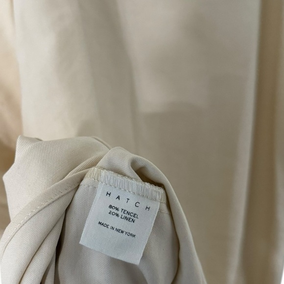 HATCH Jenna Maternity Beige Ruffle Button Front Midi Dress - Picture 5 of 7